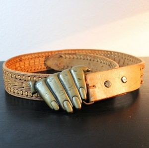 1970's solid brass Baron vintage belt buckle